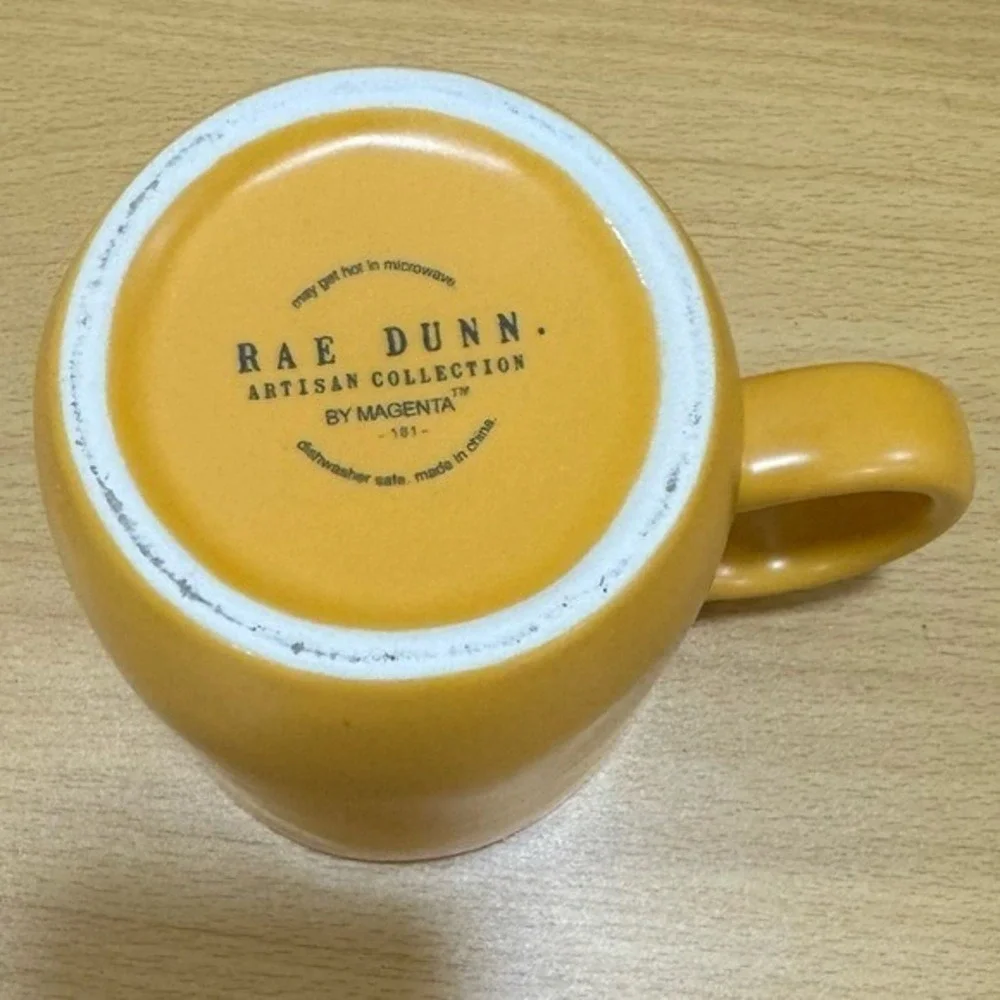 Rae Dunn Mug Ceramic Yellow Fall Y'all Back to School Yellow Black Teacher Gift